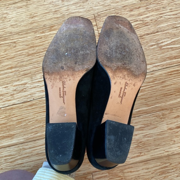 Vintage Salvatore Ferragamo Florence Made in Italy Suede Black Loafers - Picture 7 of 8